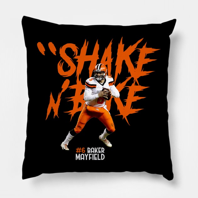 baker-mayfield-shake and bake Pillow by LegendDerry