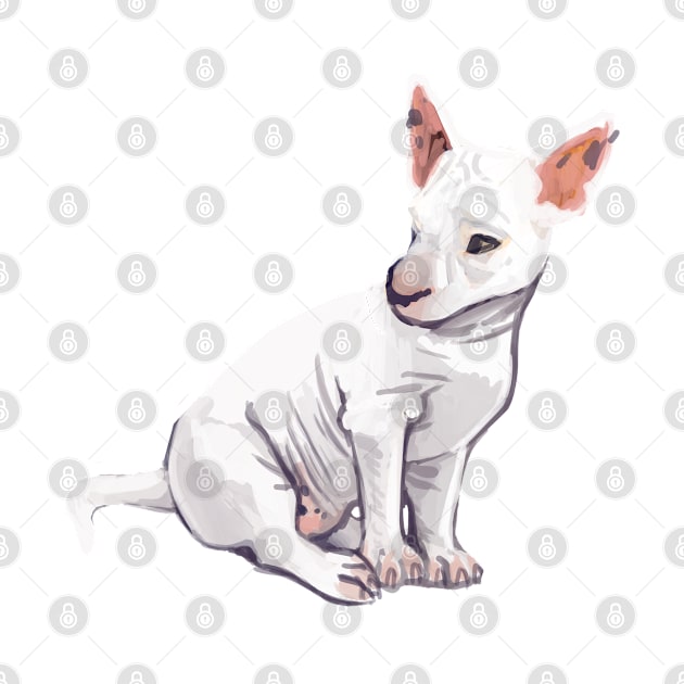 BULLTERRIER DOG WHITE PUP PUPPY by Angsty-angst