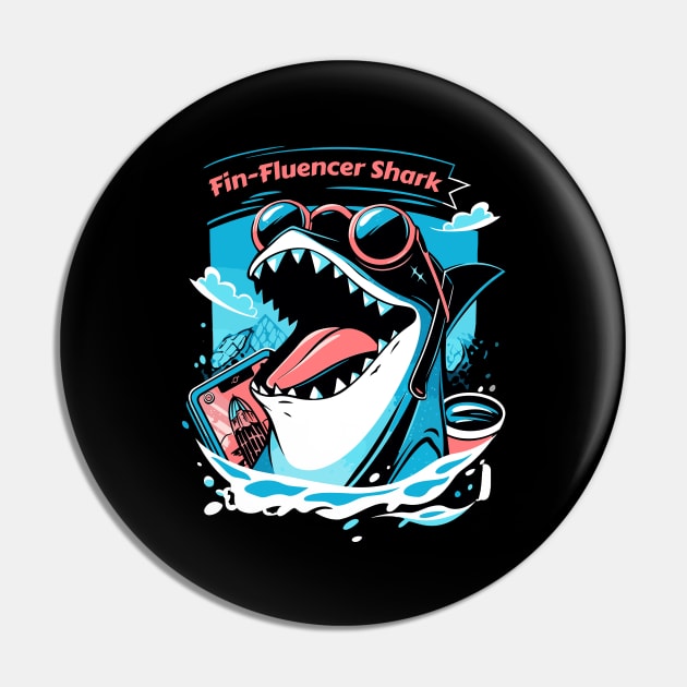 The Fin-Fluencer | A Shark T-Shirt Pin by Indigo Lake