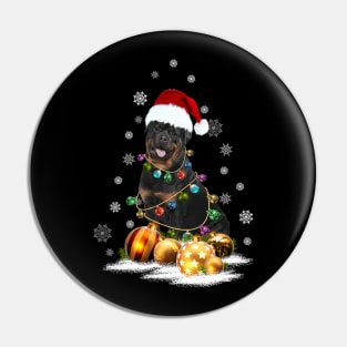 Rottweiler Christmas Light Dog Lovers Funny Gifts Pin