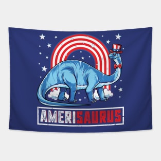 Amerisaurus Brontosaurus Dinosaur 4th of July Tapestry