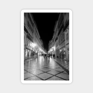 Strolling in Coimbra at Night - BW Magnet