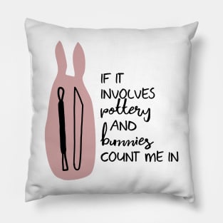 Bunnies and Pottery Pillow