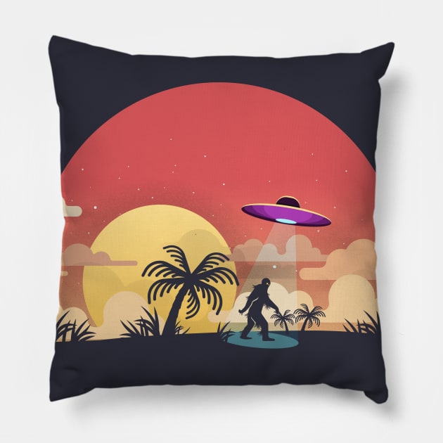 Skunk Ape Abduction 2: Electric Boogaloo Pillow by FITmedia