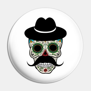 'Cinco de Derby Skull' Art Skull Color Gift Pin