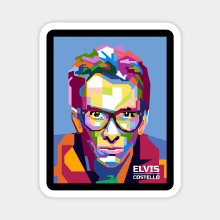 Abstract Geometric Elvis Popart Costello in WPAP Magnet