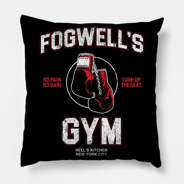 Fogwell's Gym Pillow by huckblade