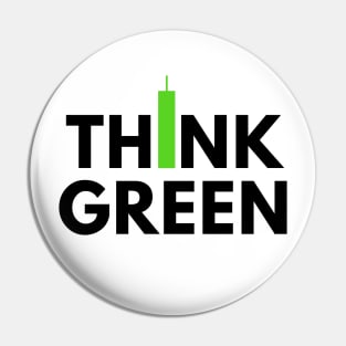 Think Green (Candle Stick) Black Pin