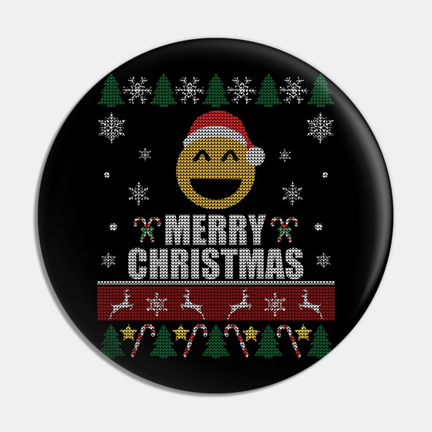 Smiling Face Emoji Christmas Pin by Sleazoid