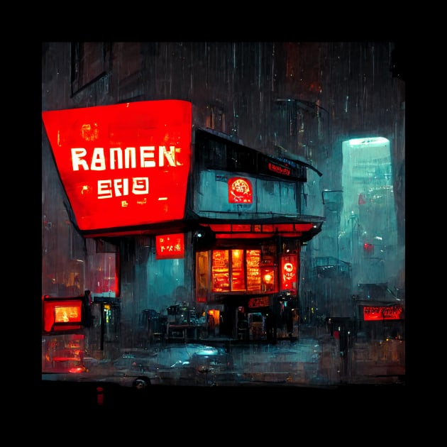 Rainy Ramen Shop by ArkMinted