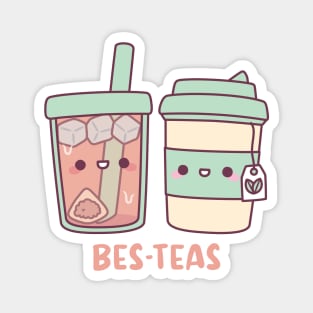 Cute Takeaway Ice and Hot Teas Bes Teas Besties Magnet