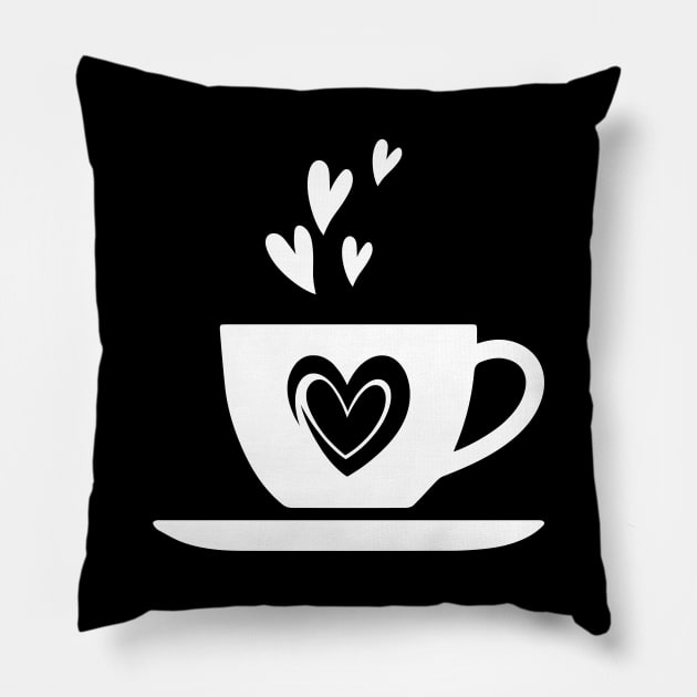 Cute Funny coffee cup, coffee lovers gift, coffee gift, coffee cozy, birthday, cafeteria’s stickers, fashion Design, restaurants and laptop stickers, lovely coffee cup with Pillow by PowerD