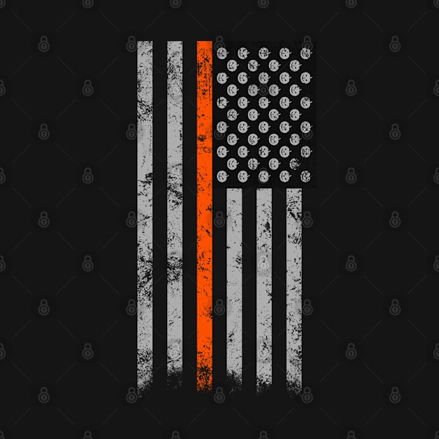 Halloween Thin Orange Line Flag by HalloweenTown