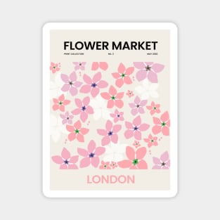 Flower Market Pink-White London Design Magnet