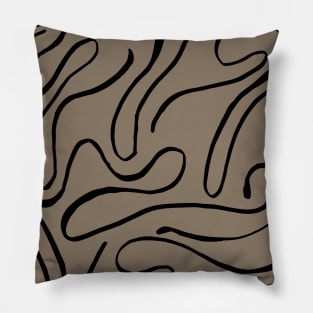 Brown Lines Pattern Pillow