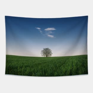 a tree in the wheat field Tapestry