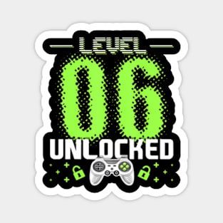 Level 6 Unlocked Video Gamer 6th Birthday Gamer Magnet