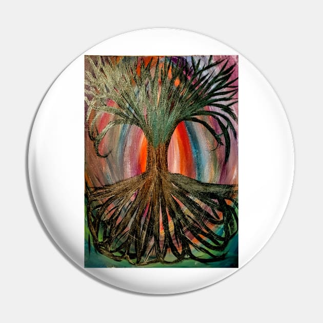 Tree of life painted in metallic Pin by kkartwork