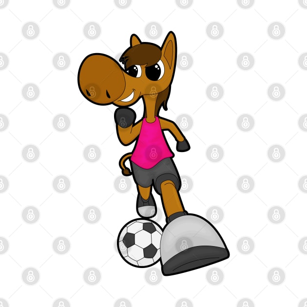 Horse as Soccer player with Soccer ball by Markus Schnabel