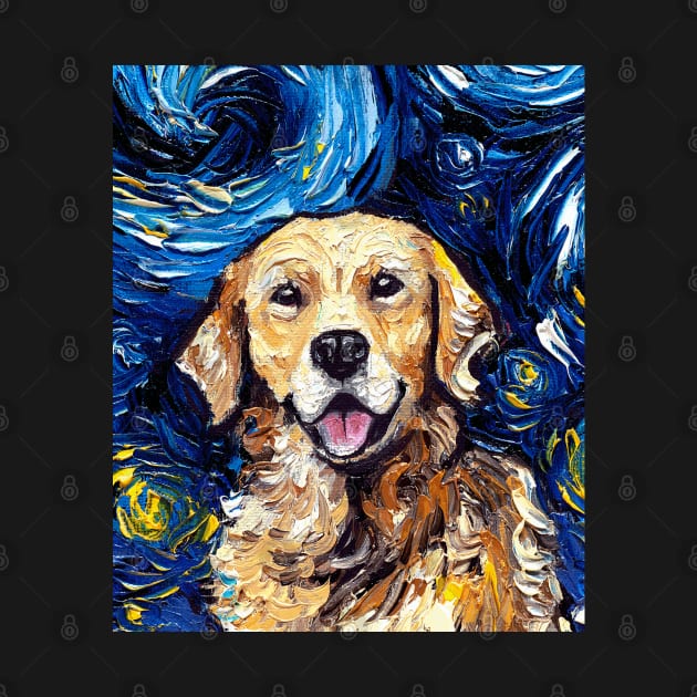 Golden Retriever Night (Portrait) by sagittariusgallery