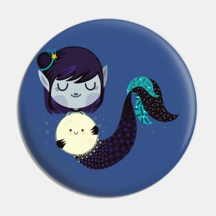 Moon mermaid Pin