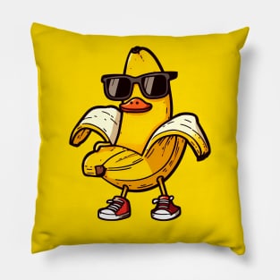 Banana duck with sunglasses Pillow