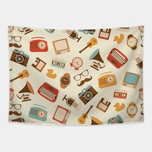 Retro gadgets pattern Tapestry