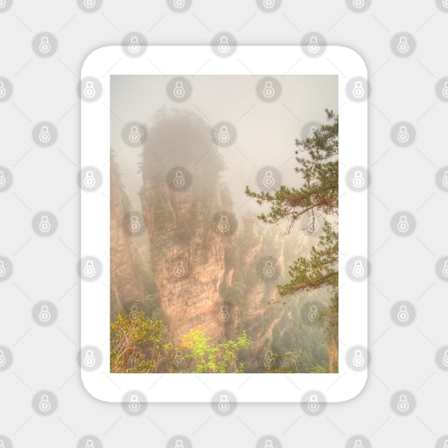 Zhangjiajie Pinnacles Magnet by Michaelm43