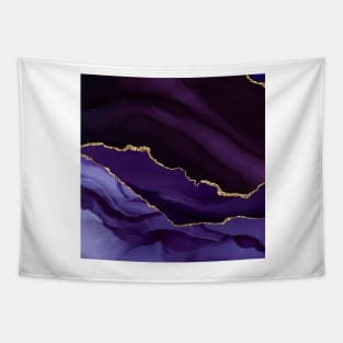 Watercolor Agate in Purple Haze Faux Gold Glitter Veins Tapestry