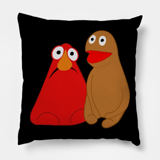 Wontkins and Wilkins Pillow by Wonderflea Weird 