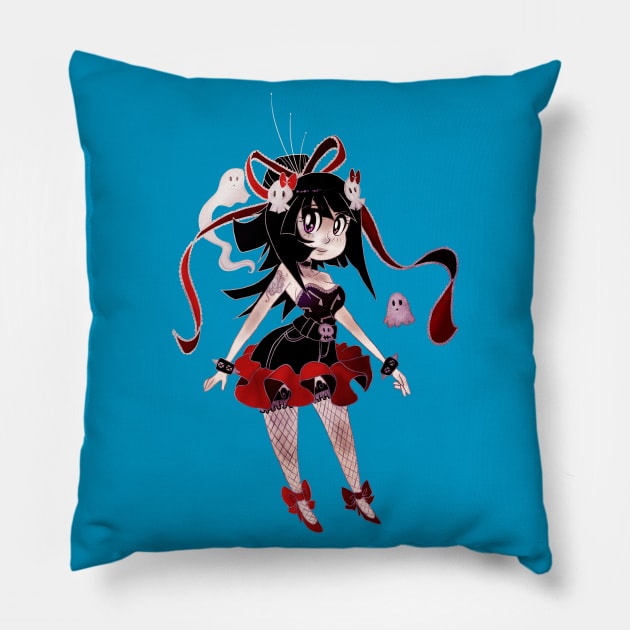 Cute Gothic Girl Pillow by saradaboru