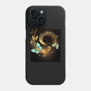 Spiral with Gold Butterflies Phone Case