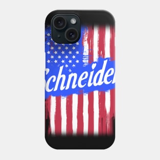 American Flag Schneider Family Gift For Men Women, Surname Last Name Phone Case