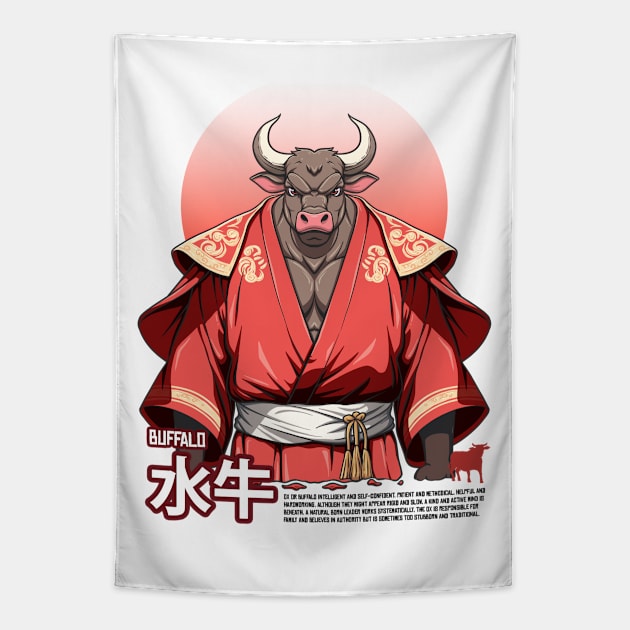 Ox or Buffalo chinese zodiac Tapestry by Wahyuwm48