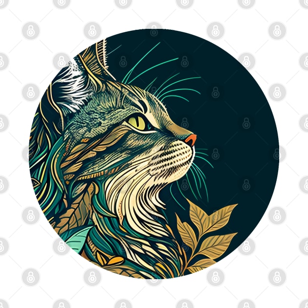 Boho Cat Cute Colorful Retro Color by cedricchungerxc