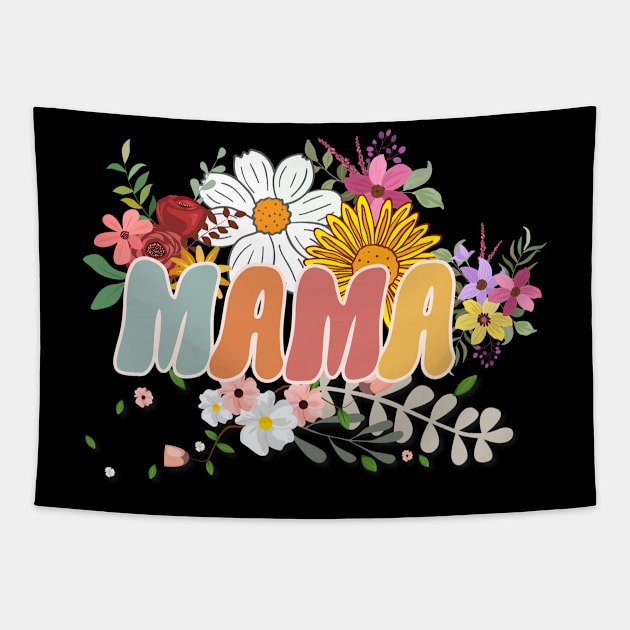 Comfort Colors® Retro floral Mama Tapestry by banayan