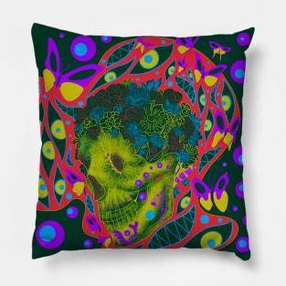 the death and the butterfly, ecopop mandala Pillow