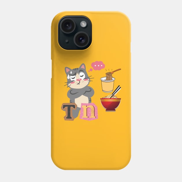 I Think Noodles Cute Cat Phone Case by ahlama87