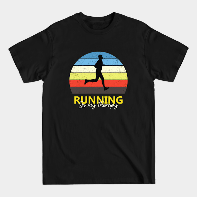 Discover Running Is My Therapy Vintage Retro Runner t-shirt - Running Is My Therapy - T-Shirt