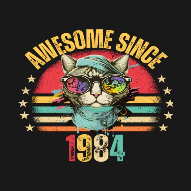 40th Birthday shirt 40 Year Old Cat Lover Awesome Since 1984 by baskonero Shop