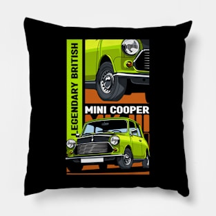 Retro Cooper British Car Pillow