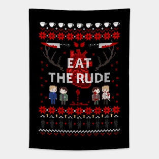 Eat The Rude Ugly Sweater Tapestry