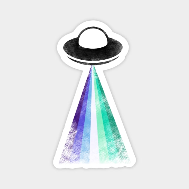 Gaylien Gay Pride UFO Magnet by cactuscrust