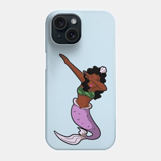 black dabbing mermaid Phone Case