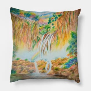 Rainbow in the waterfalls Pillow