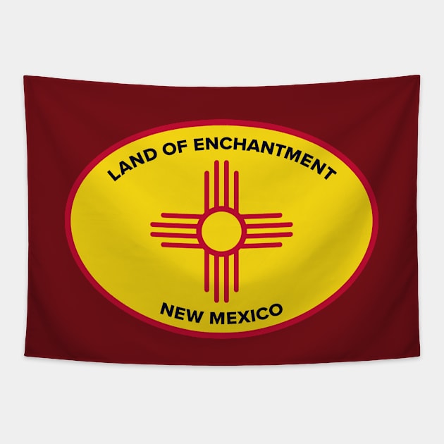 New Mexico NM Land of Enchantment Yellow Oval Tapestry by TGKelly