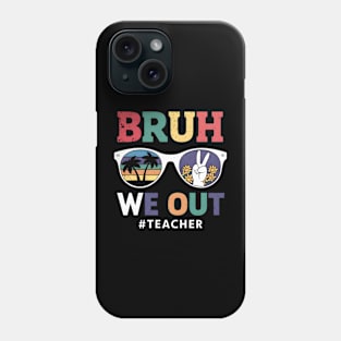 Bruh We Out Retro Sunset and Peace Sign Sunglasses Phone Case