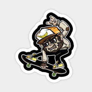 Sk8er Monkey Hand Drawn Style Magnet