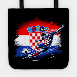 Dynamic Croatia Soccer Star in Action - Vector Design Tote