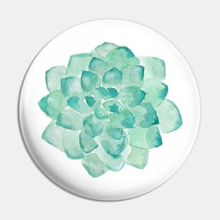 Watercolor Succulent print in seafoam green Pin